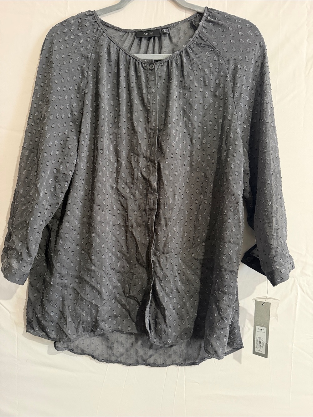 Apt. 9 Women's Charcoal Dot Button-Front Blouse